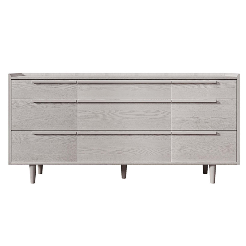 Commode 9 tiroirs Elanora, Gris