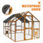 Outdoor Chicken Coop Enclosures 110", Kitten Playpen With Upgrade Waterproof Cover, Walk - In Style, Mesh, 56.54Ft Space 110" For Kittens, Two Small Doors, Galvanized Wire, Area