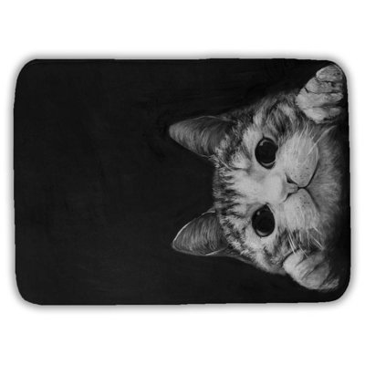 Curious cat Bath Mat with Non-Slip Backing - Quick Dry Memory Foam Bathroom Rug - Absorbent - Modern Plush Spa-Style - Machine Washable