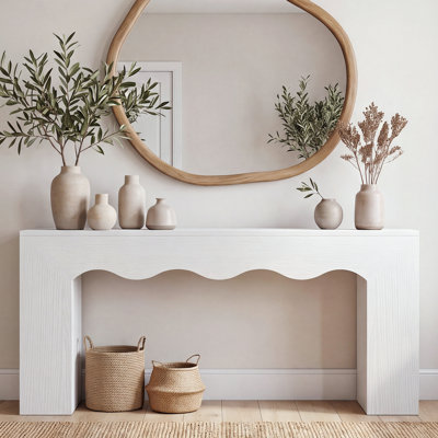 Table de canapé 63 po, console d'entrée en bois Farmhouse