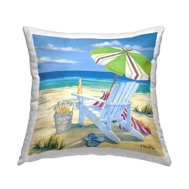 Coussin Nautical Beach Scene