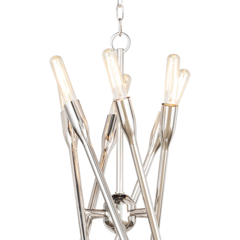 Cobra 12 - Light Chandelier, Polished Nickel, 24.75" H x 30.5" W x 30.5" D