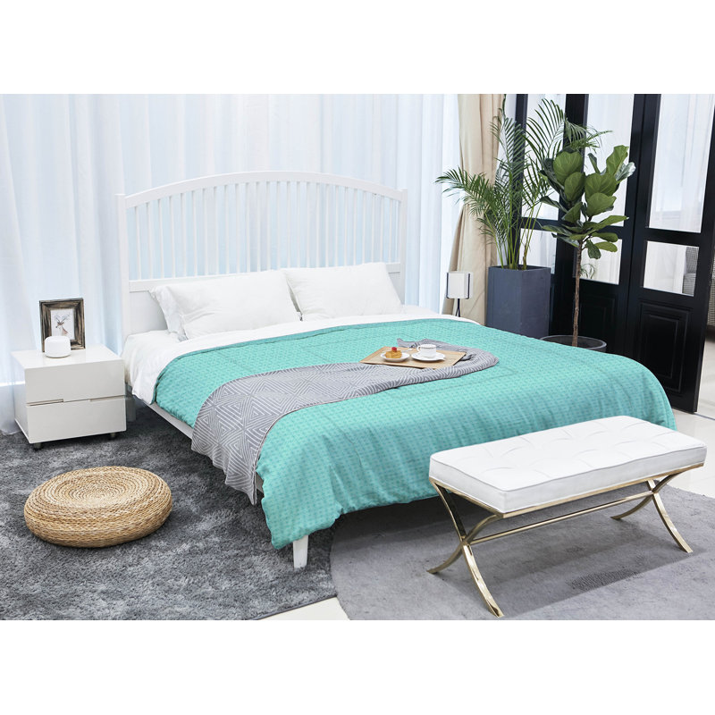 Édredon réversible Katelyn Elizabeth, Édredon simple TG, Bleu sarcelle