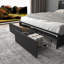 Full Bed Frame With Storage Headboard, Built-In Charging Station, Easy Assembly, No Box Spring Needed, Solid And Stable-1923237428