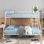 Lit superposé robuste à plateforme simple sur double, blanc éclatant en métal avec garde-corps supérieur amélioré pour chambre familiale