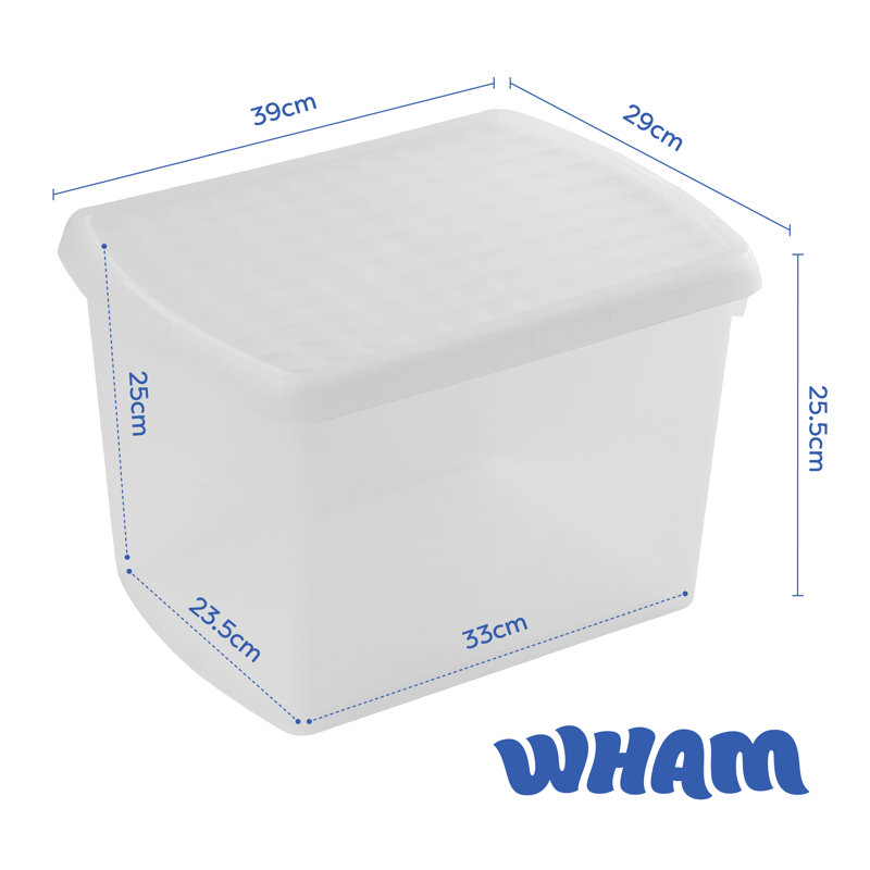 Wham Clip Rectangular Plastic Storage Boxes with Secure Clip Lock Lids Clear/Clear/Clear