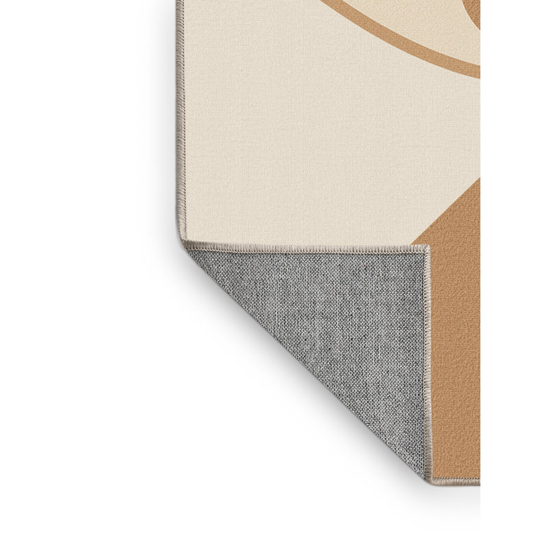 Tapis beige lavable à la machine Percilla, 7 x 10