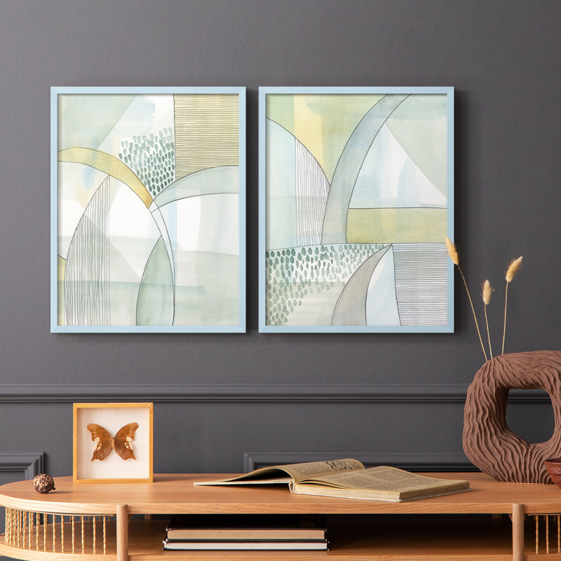 «Mint Reflection I», reproduction encadrée de qualité supérieure - prête à être accrochée - aucun clou requis - aucun clou requis