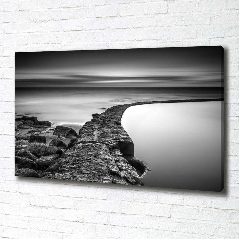 Stony beach 1 Piece Wall Art, 70cm H x 100cm W x 2cm D, Canvas