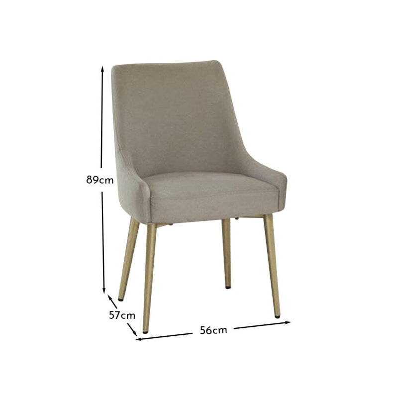 45cm H Metal Accent, Beige, Gold