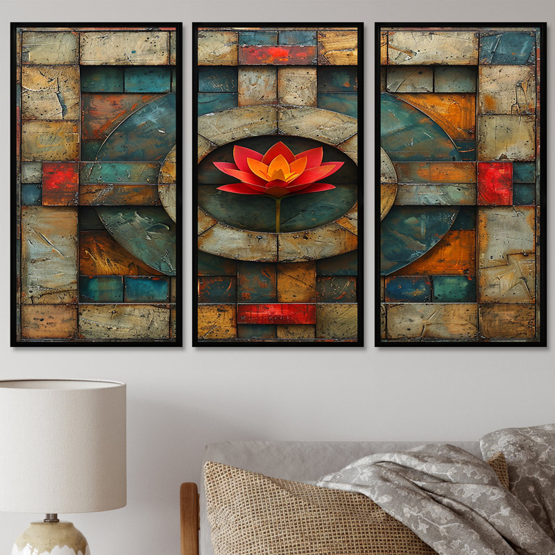 Chilmark - ensemble d'art mural tulipe, Cadre flottant noir, H 32 po x l 48 po x P 1 po
