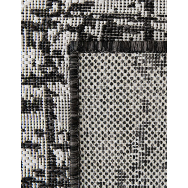 Unique Loom Black/White Indoor/Outdoor Rug & Reviews | Wayfair
