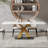 Paray Three Sizes Available Gold X-Shaped Rectangular Dining Table-2142874087