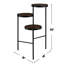Support à plante pliable à trois niveaux en métal noir avec dos ouvert, idéal pour la décoration de bureau, 18 compartiments larges, 19 profonds, 30 hauts, 9 lb, cadre à plusieurs niveaux, 3 compartiments ronds, superbe présentation, profondeur,