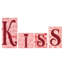Plaque en bois «Kiss» de la Saint-Valentin