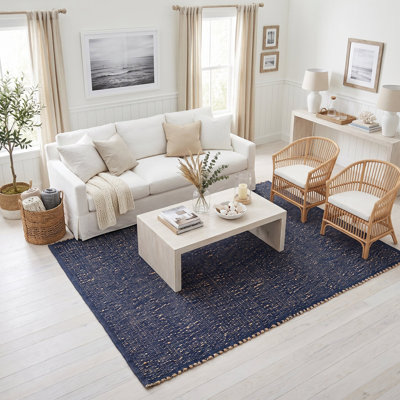 Tapis campagnard en jute et coton Colston