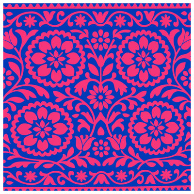 Folk Art Pattern Throw Blanket