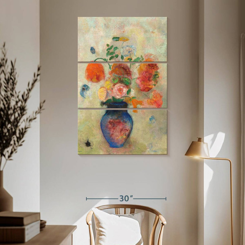 Grand vase Harnek avec fleurs 1912, H 65 po x l 42 po