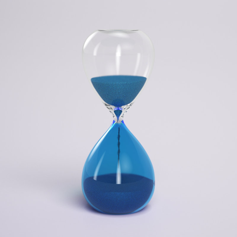 Campanella Hourglass, Blue, 7.9" H x 3.2" W x 3.2" D