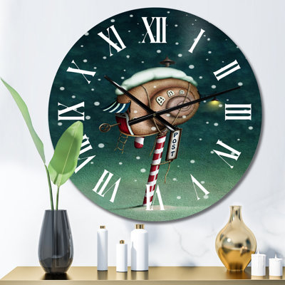 Boîte aux lettres de Noël escargot - horloge murale pour enfants
