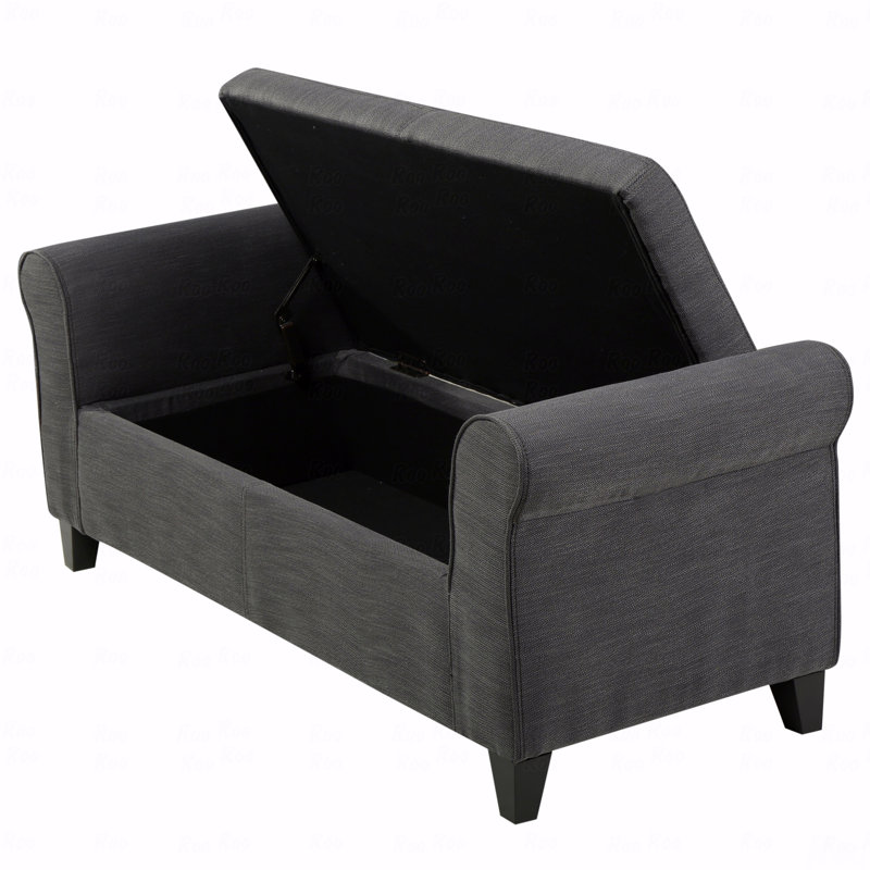 Banc de rangement à bras, Gris