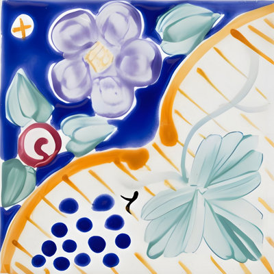 Mediterranean 6'' x 6'' Hand Painted Ceramic Decorative Mural