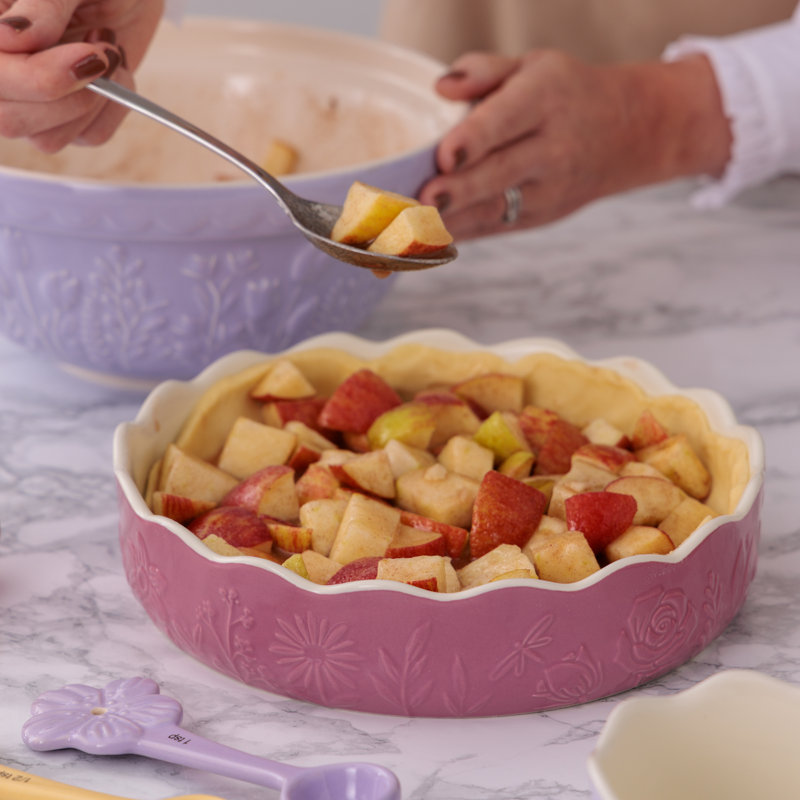 IN THE MEADOW PIE PINK DISH 9"
