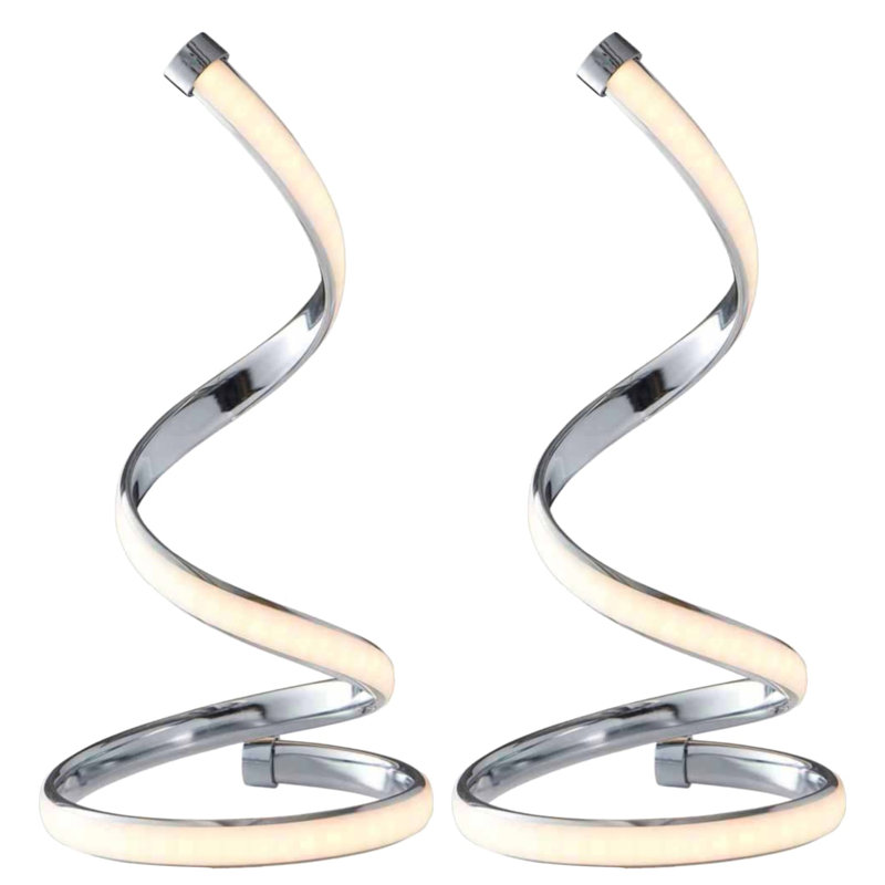Set of 2 Spira - Polished 10W LED Table Lamps