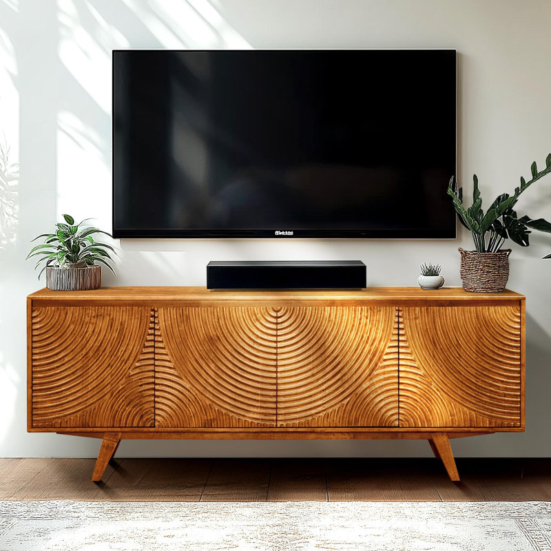 George Oliver Harmony TV Stand for TVs up to 75" Media Console Entertainment Center,, Caramel