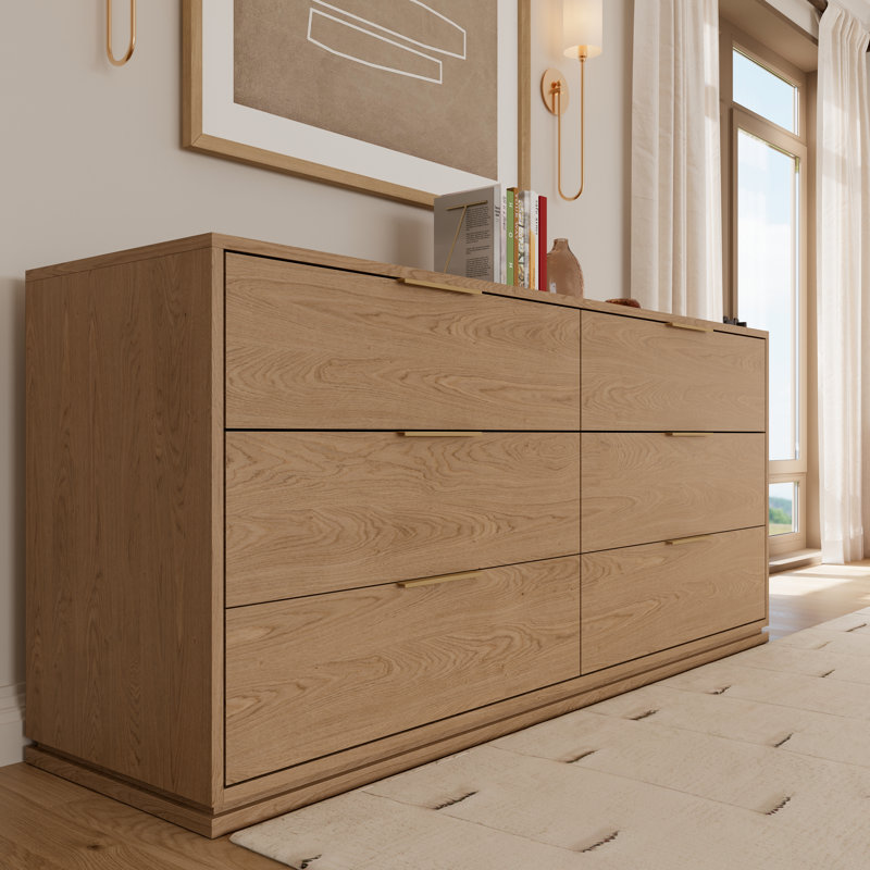 Milano 6 Drawer Natural Dresser, Natural
