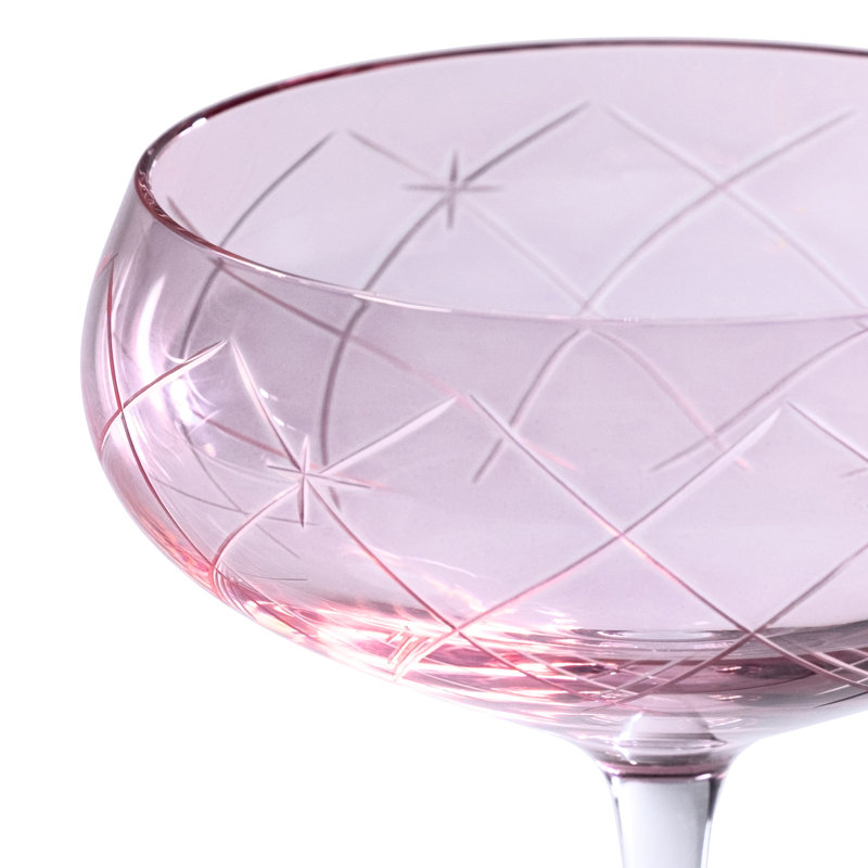 Verres coupés à la main Audrey, Lustre rosé