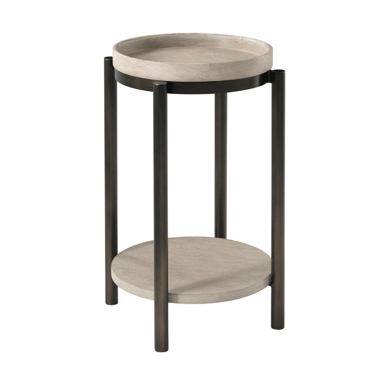 Repose Solid Wood Top End Table, Gray Oak, 22" H x 24.25" W x 24.25" D