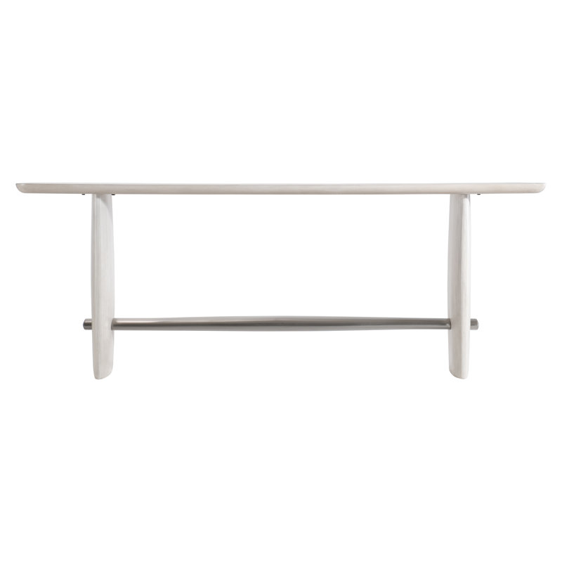 Sereno 80'' Beige and Gray Wood Console Table with Metal Stretcher