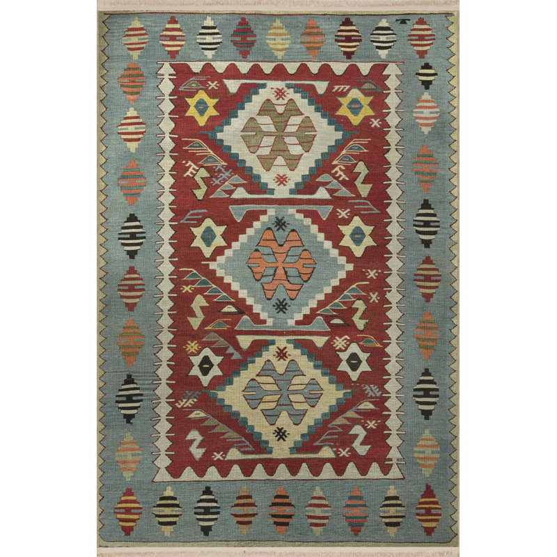 Tapis décoratif gris / bourgogne, Rectangle 4 pi 7 po x 6 pi 6 po