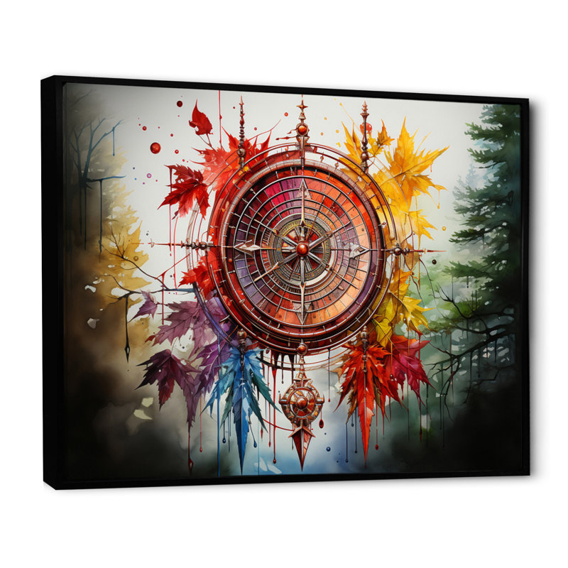 Native Art Sacred Medecine, reproduction d'art sur toile, H 24 po x l 32 po x P 1 po, Cadre flottant noir