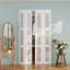  Porte pliante en verre givré 3-Lite, porte pliante en bois manufacturé massif, porte pliante intérieure avec ensemble de quincaillerie pour garde-robe, garde-manger, salle de bain, salle de lavage 48 po x 80 po-108500844