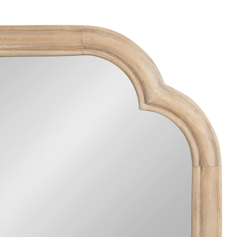 Glenby Scalloped Rectangle Bathroom Mirror, Beige