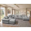 Canapé d'angle surdimensionné 8 places en chenille effet nuage avec deux poufs, deux porte-gobelets, rangements et ports USB-71221203