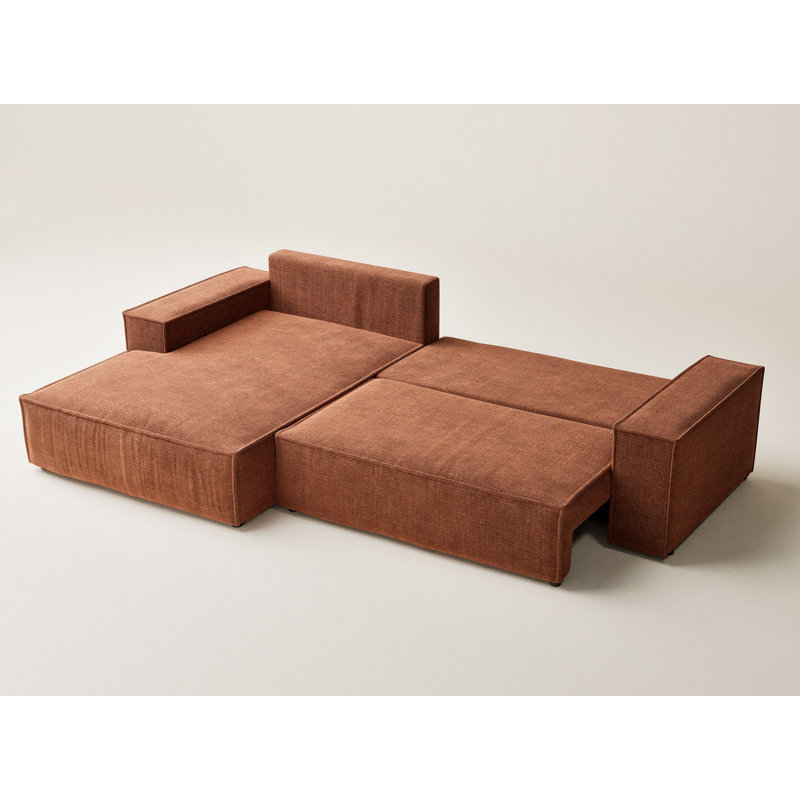 5 Seater Reclining Corner Sofa , Copper Polyester/Chenille, Left Hand FacingLeft Hand Facing