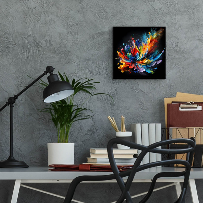  «Color Burst 2» par Rey Klimt, art mural en verre acrylique, H 12 po x l 12 po x P 0,13 po