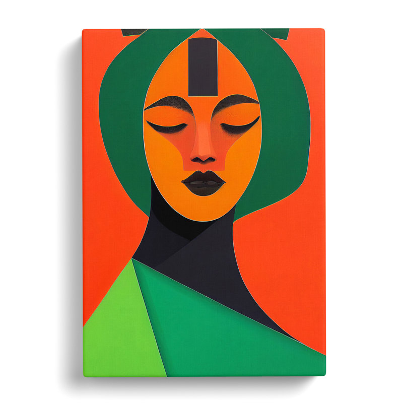 XC1022-388X Abstract Portrait Of A Woman No.1 - Wrapped Canvas Print, 60cm H x 40cm W x 3cm D