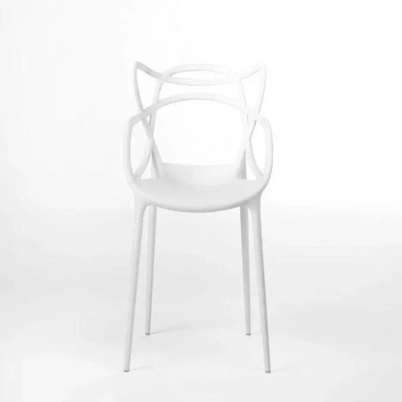 Chaise avec accoudoirs empilable Stilton, Blanc