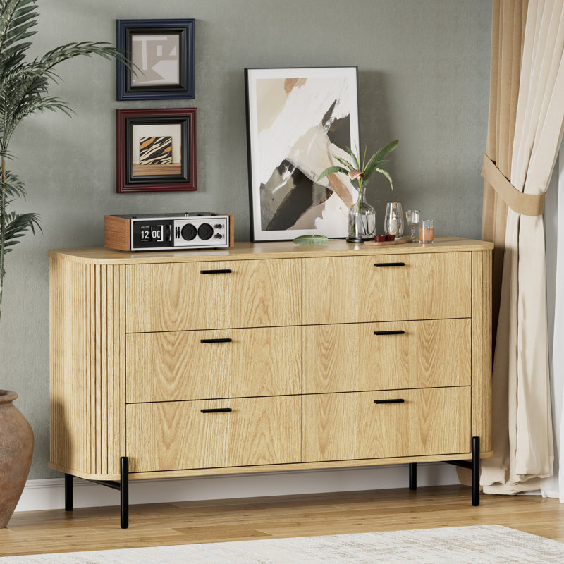 Commode double blanche à 6 tiroirs l 47,2 po Romelle