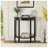 Ansi Transitional Half Moon Console Table with Bottom Shelf in Black
