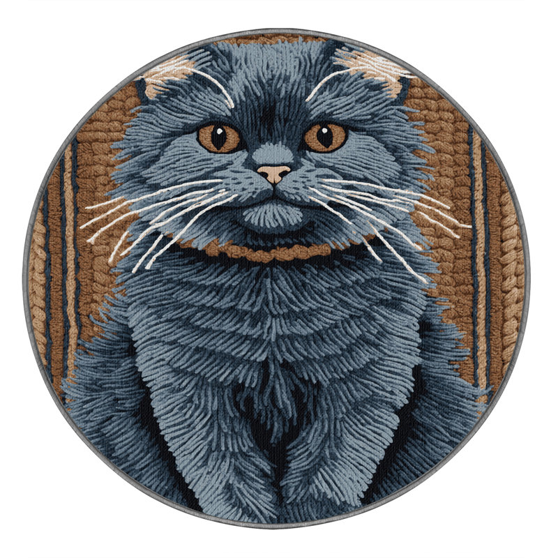  Tapis lavable Chartreux, Rond 8 pi