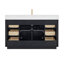 Hesiod 60" Single Bathroom Vanity With Composite Stone Top And Mirror-844803739
