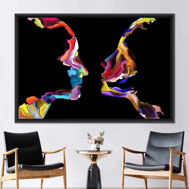 Print on Canvas, 80 cm H x 110 cm W, Black Floater Framed