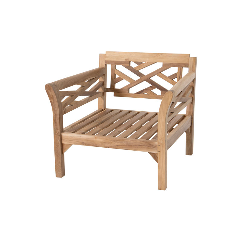 Monterey Teak Outdoor Club Chair with Sunbrella Cushions, Coal