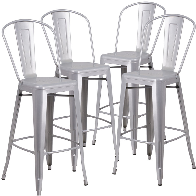 Tabouret de bar 30,25 po Siping, argent