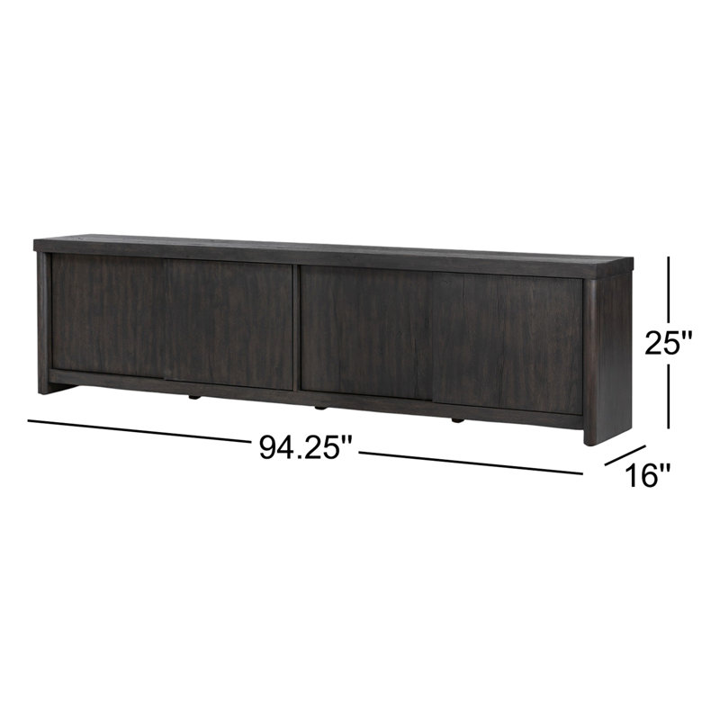 Laredo TV Stand - Smoked Black Veneer, Dark Gray